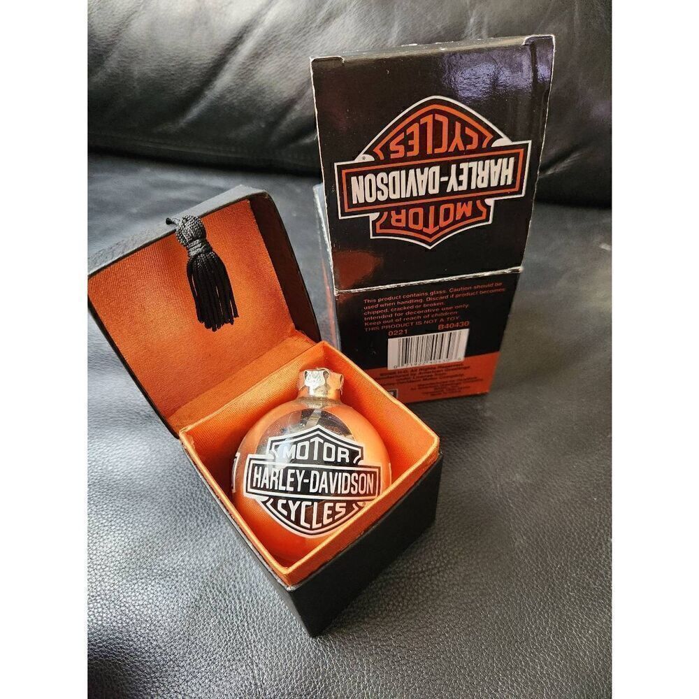 2006 Harley-Davidson Motorcycle Christmas Tree Silver Ball Ornament Shield boxes